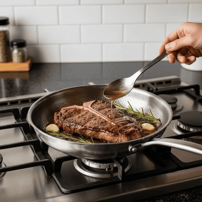 Titan Premium Stekepanne för Jämn och Effektiv Matlagning
