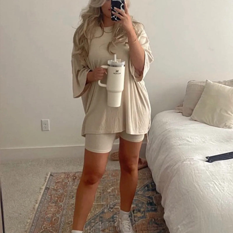 Tvådelad Loungewear Set för Damer - Bekvämt och Snygg