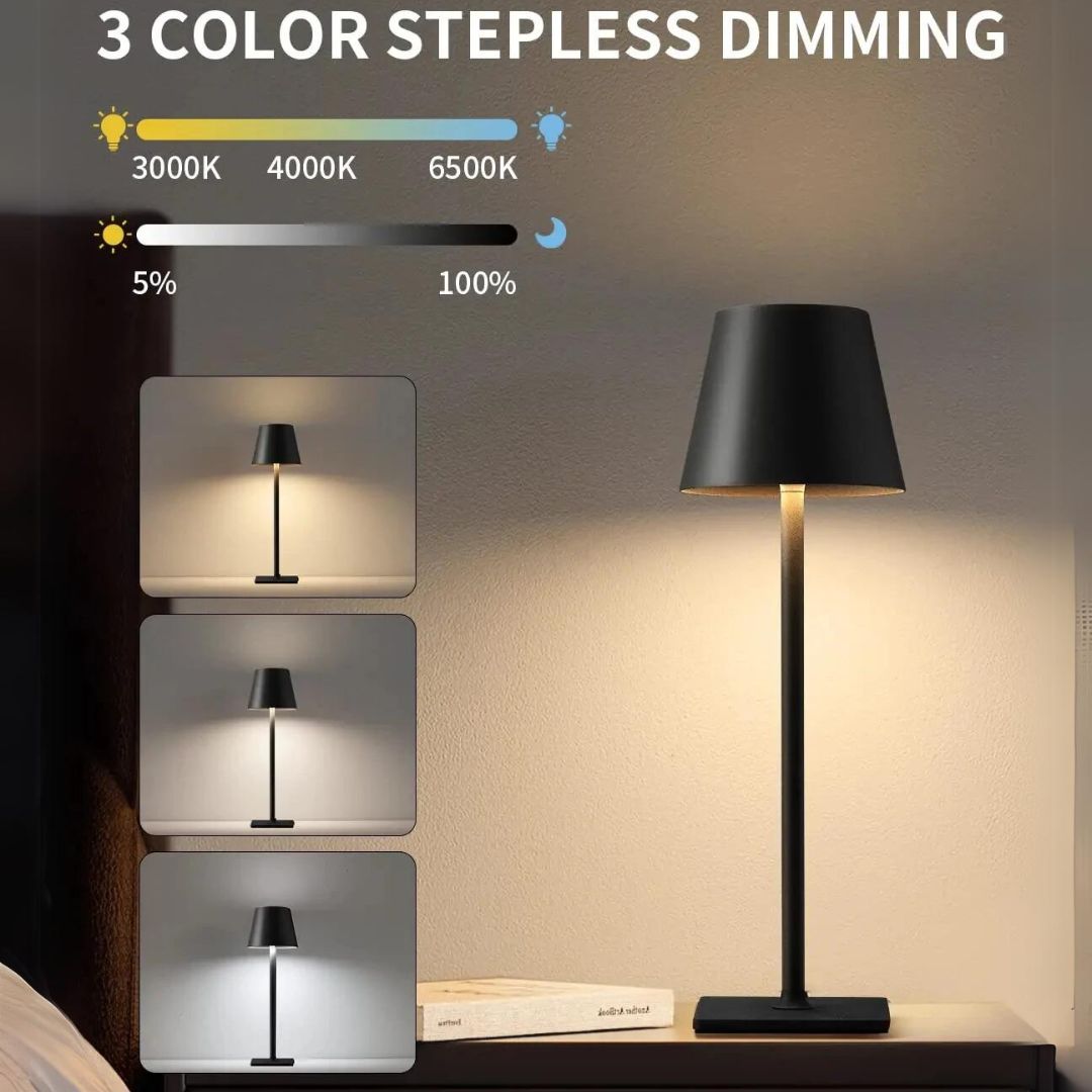 Trådlös Bordslampa med Beröringskontroll och USB-laddning