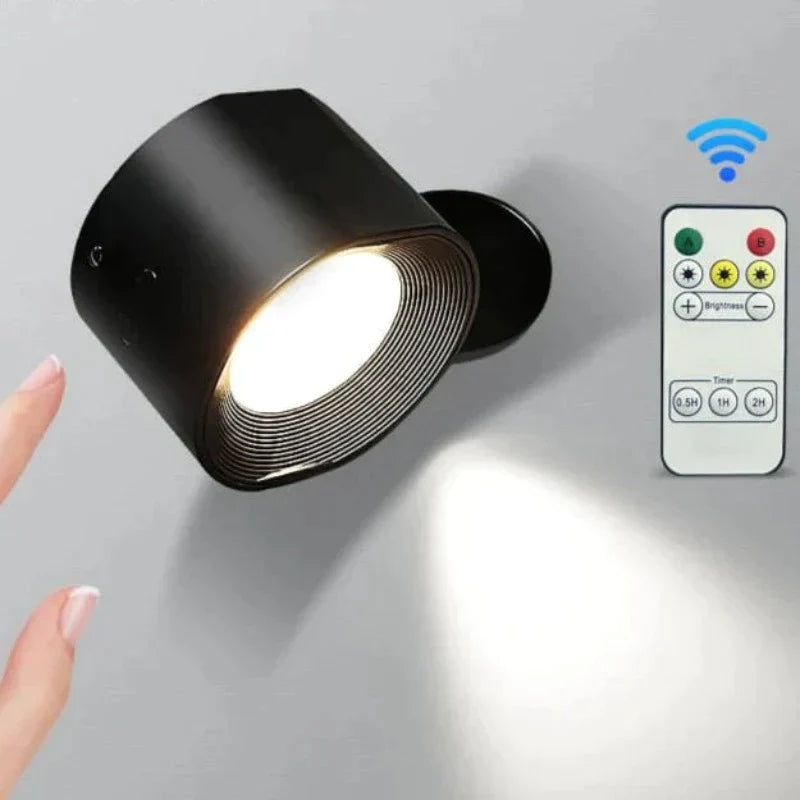 360° Vägglampa - USB Uppladdningsbar | Trådlös &amp; Enkel att Montera