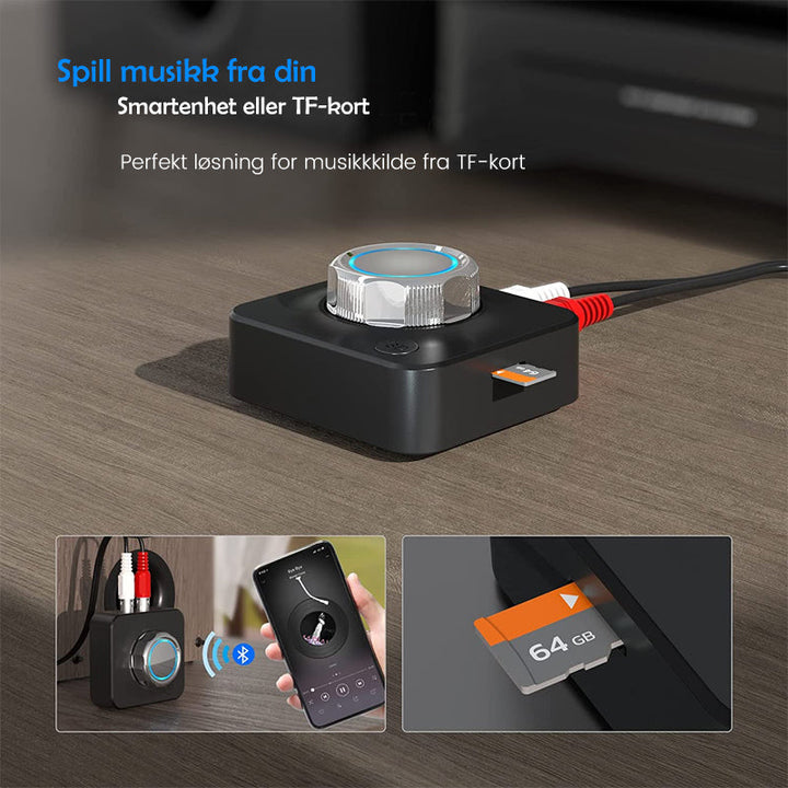 Bluetooth 5.0 Audio RCA-mottaker - Trådlös Musikkstreaming