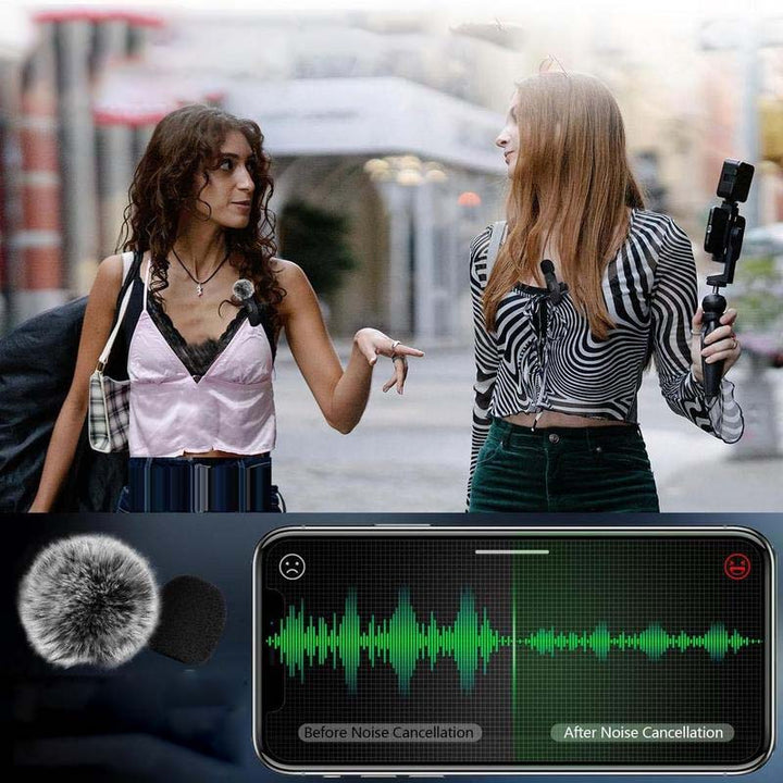 Trådlös Mini Lavalier Mikrofon med Stöyreduksjon