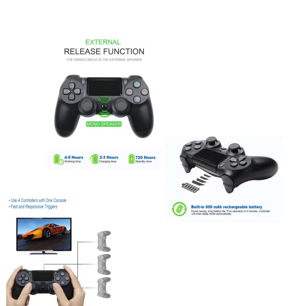PS4 Trådlös Kontroller - Touchpad och Vibrasjon