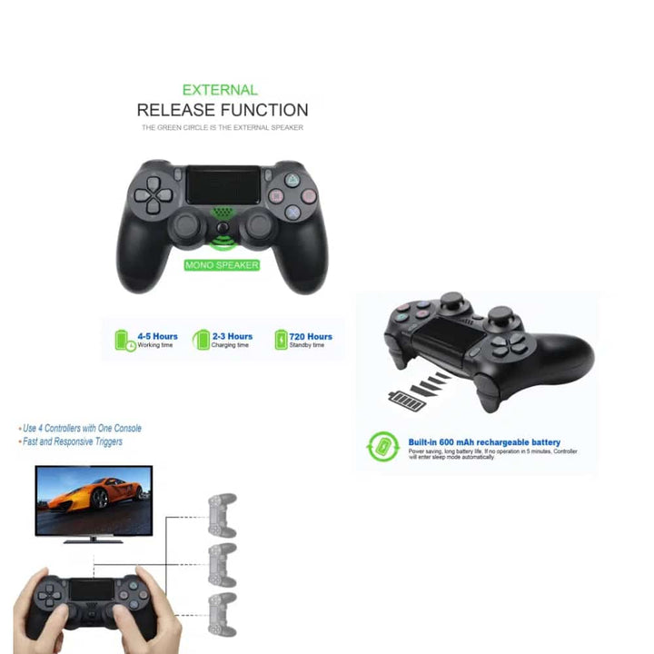 PS4 Trådlös Kontroller - Touchpad och Vibrasjon
