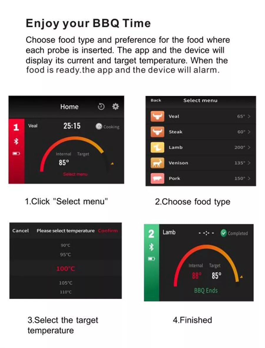 Bluetooth Kjötttermometer – Precis Trådlös Matlagning