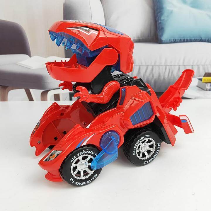 Transformerende Dinosaurbil med LED-ljus för Barn