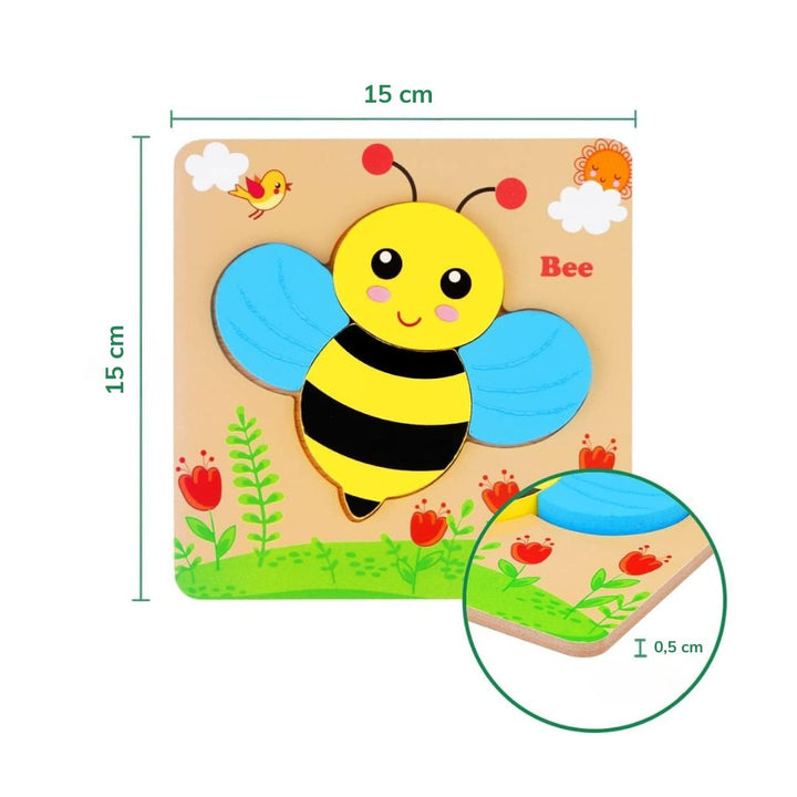 Trebarnepussel - Dyretema | Montessori-inspirert - 6-pakning