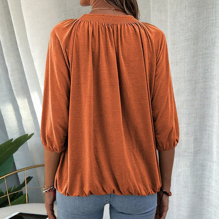T-skjorta | Rund hals | Raglan-ärm | Avslappnad stil