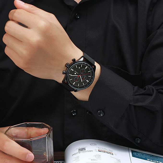 Ultra-tynn Herr Kronograf Armbåndsur