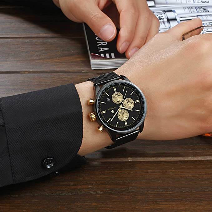 Ultra-tynn Herr Kronograf Armbåndsur