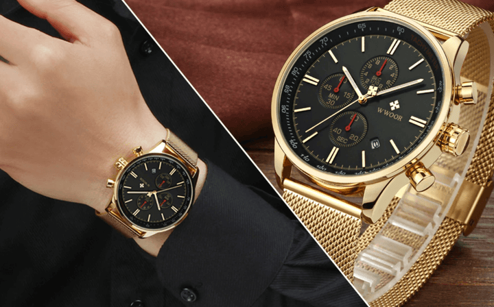 Ultra-tynn Herr Kronograf Armbåndsur