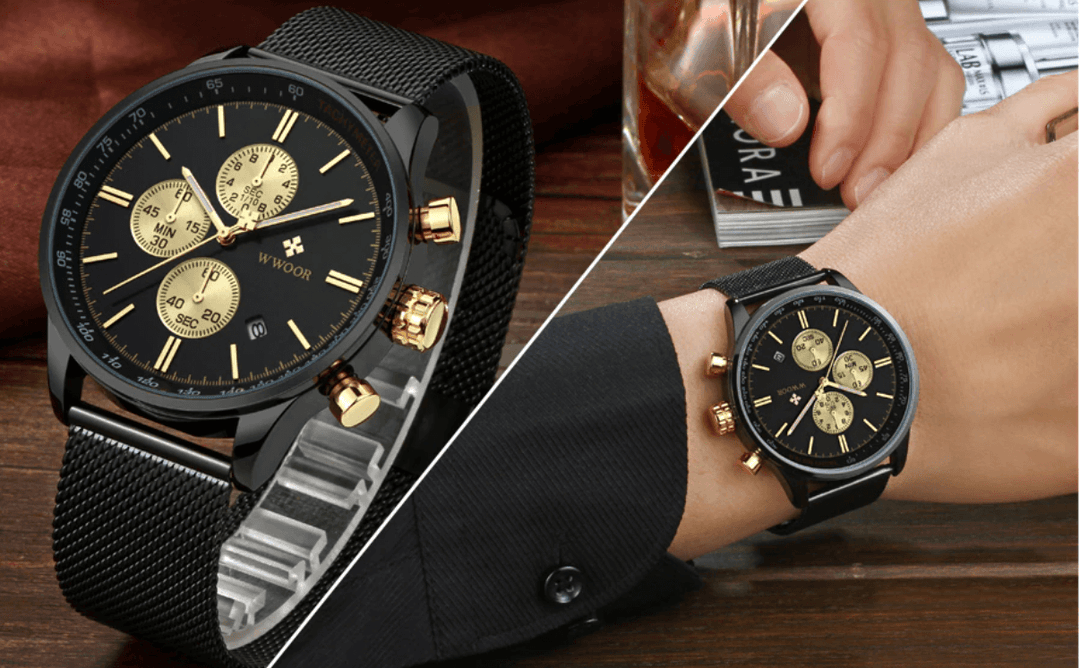 Ultra-tynn Herr Kronograf Armbåndsur