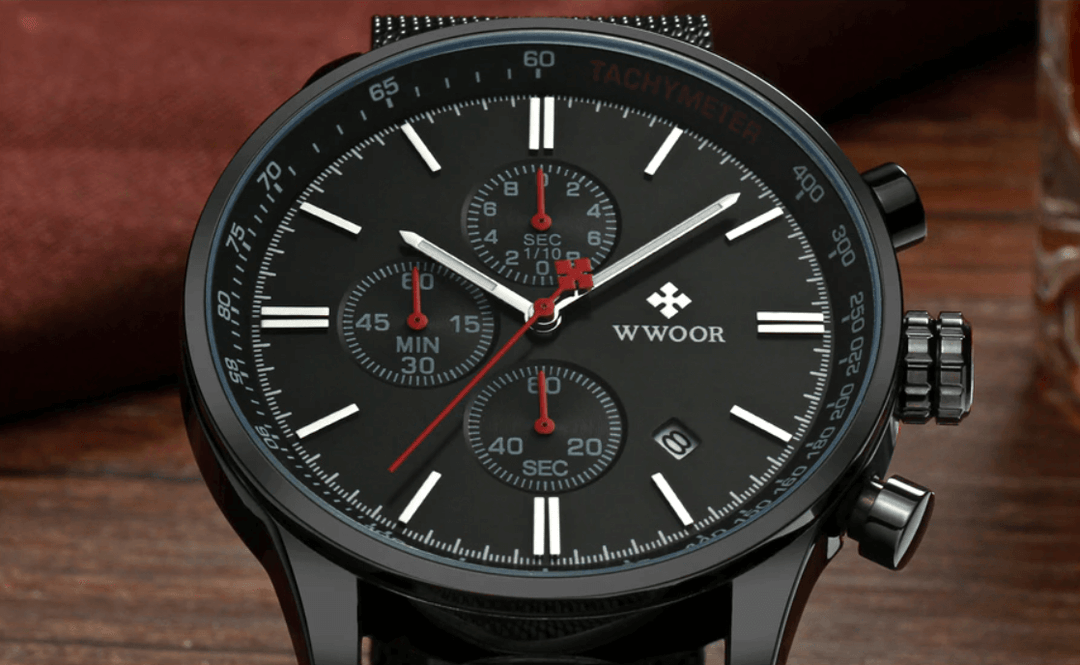 Ultra-tynn Herr Kronograf Armbåndsur