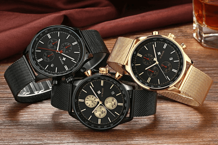 Ultra-tynn Herr Kronograf Armbåndsur