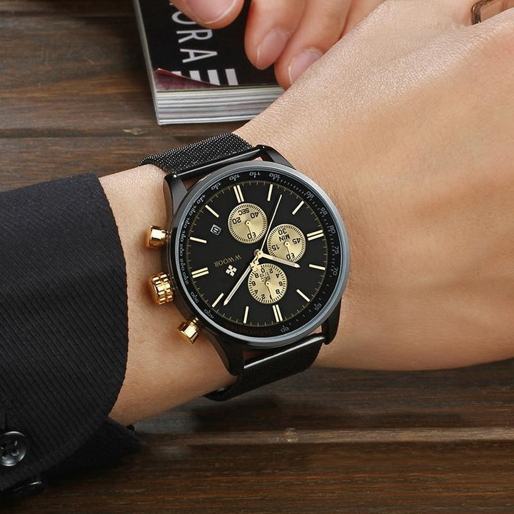 Ultra-tynn Herr Kronograf Armbåndsur