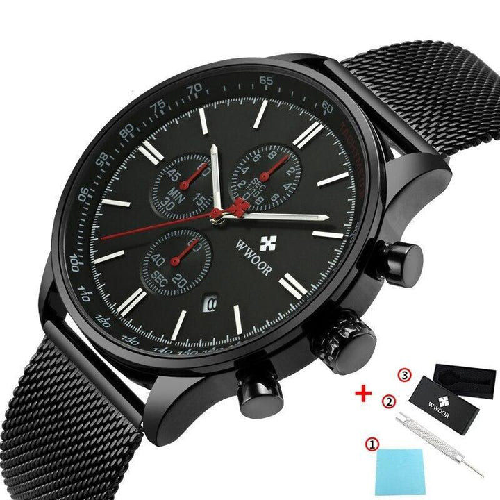 Ultra-tynn Herr Kronograf Armbåndsur