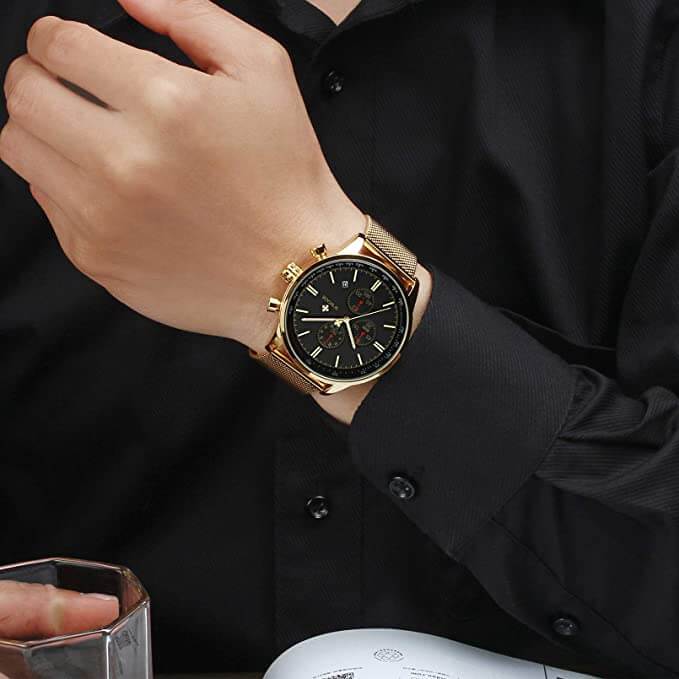 Ultra-tynn Herr Kronograf Armbåndsur