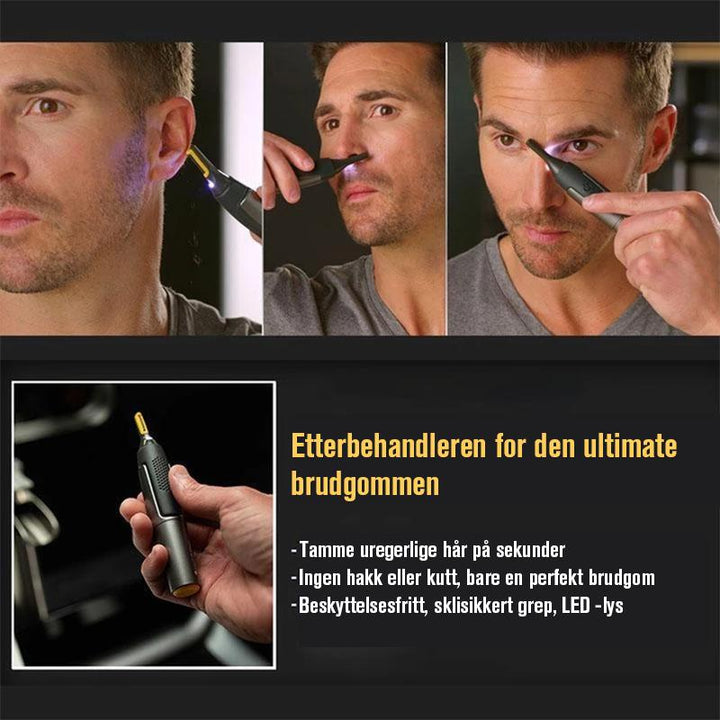 Ultratynn Presisjonstrimmer - Justerbart Bladhode &amp; LED-Spot