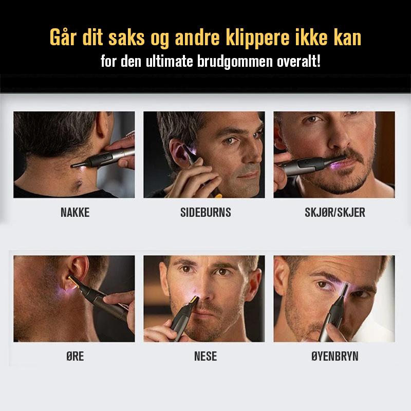 Ultratynn Presisjonstrimmer - Justerbart Bladhode &amp; LED-Spot