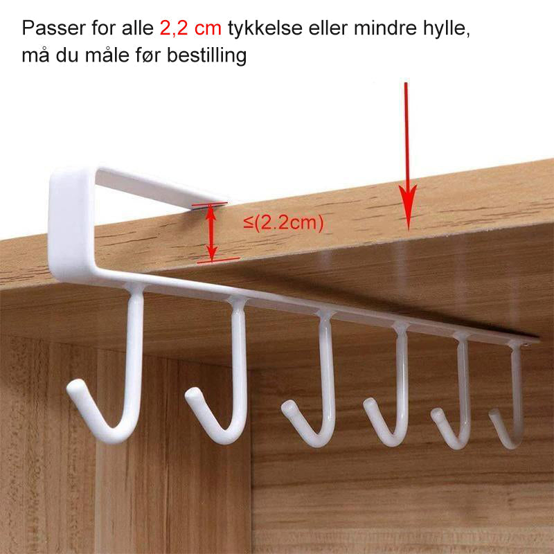 Underhylle med 6 Krok Henger - Spar Plats på Köket