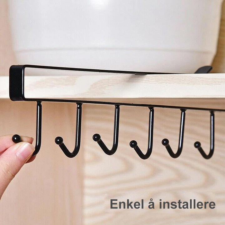 Underhylle med 6 Krok Henger - Spar Plats på Köket