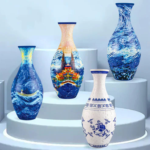 3D Puslespillvase för Hemmet – Unik och Kreativ Blomdekorasjon
