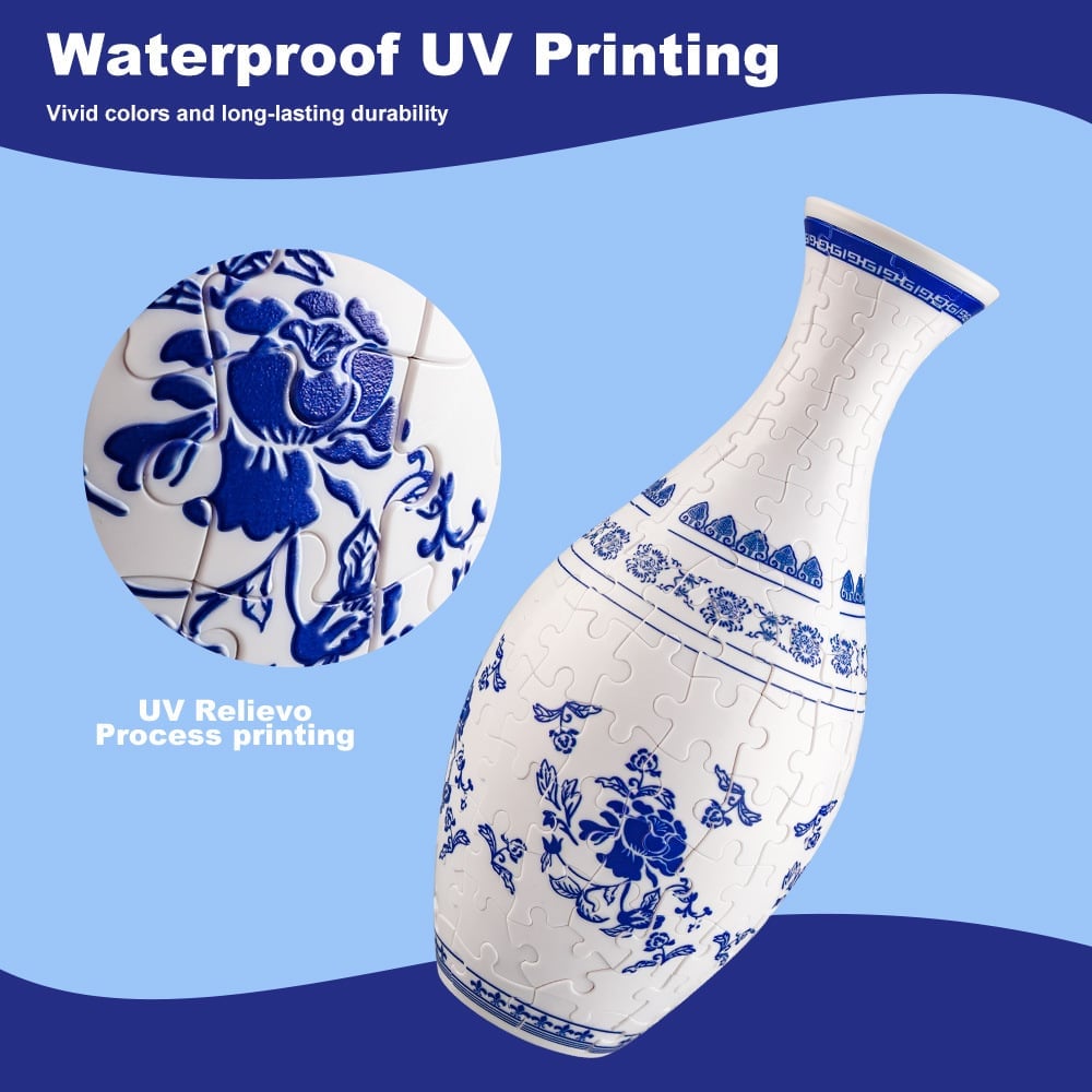 3D Puslespillvase för Hemmet – Unik och Kreativ Blomdekorasjon