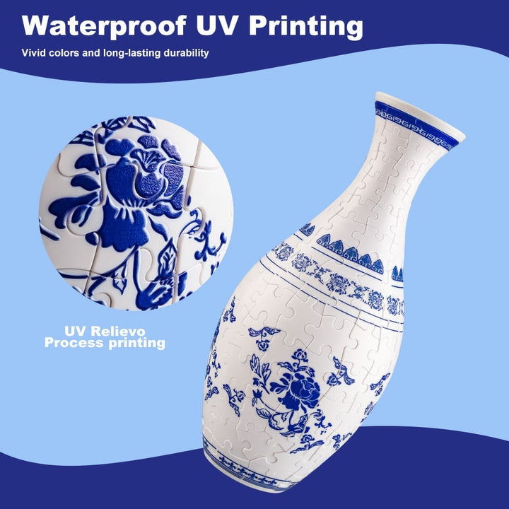 3D Puslespillvase för Hemmet – Unik och Kreativ Blomdekorasjon