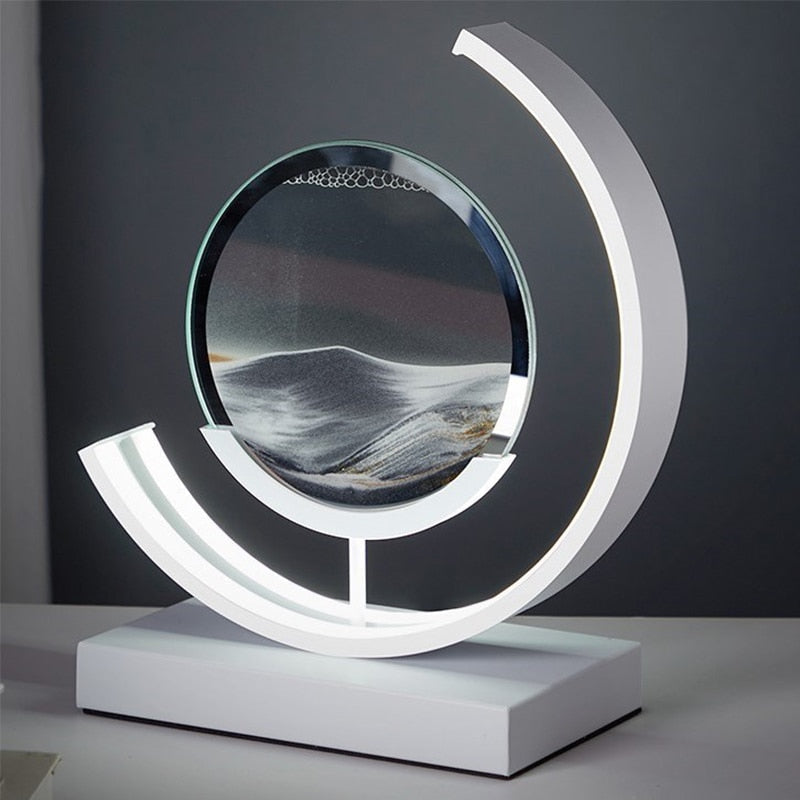 Unik 3D Sandskål Bordslampa – Dynamisk Kunst för Hemmet