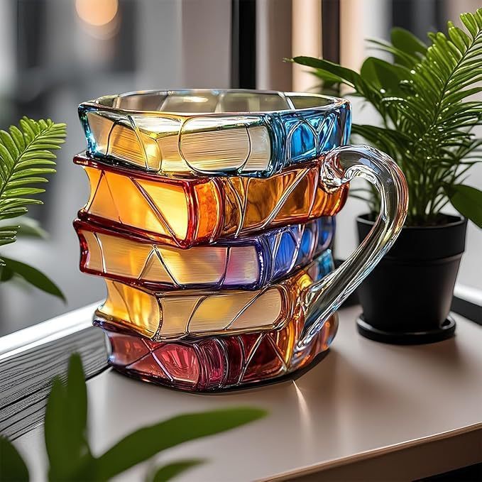 Unik Bokformet Kaffekopp för Bokelskere i Guld