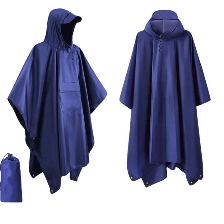 Unisex 3-i-1 Regnfrakk – Vattentät Poncho för Fottur och Camping