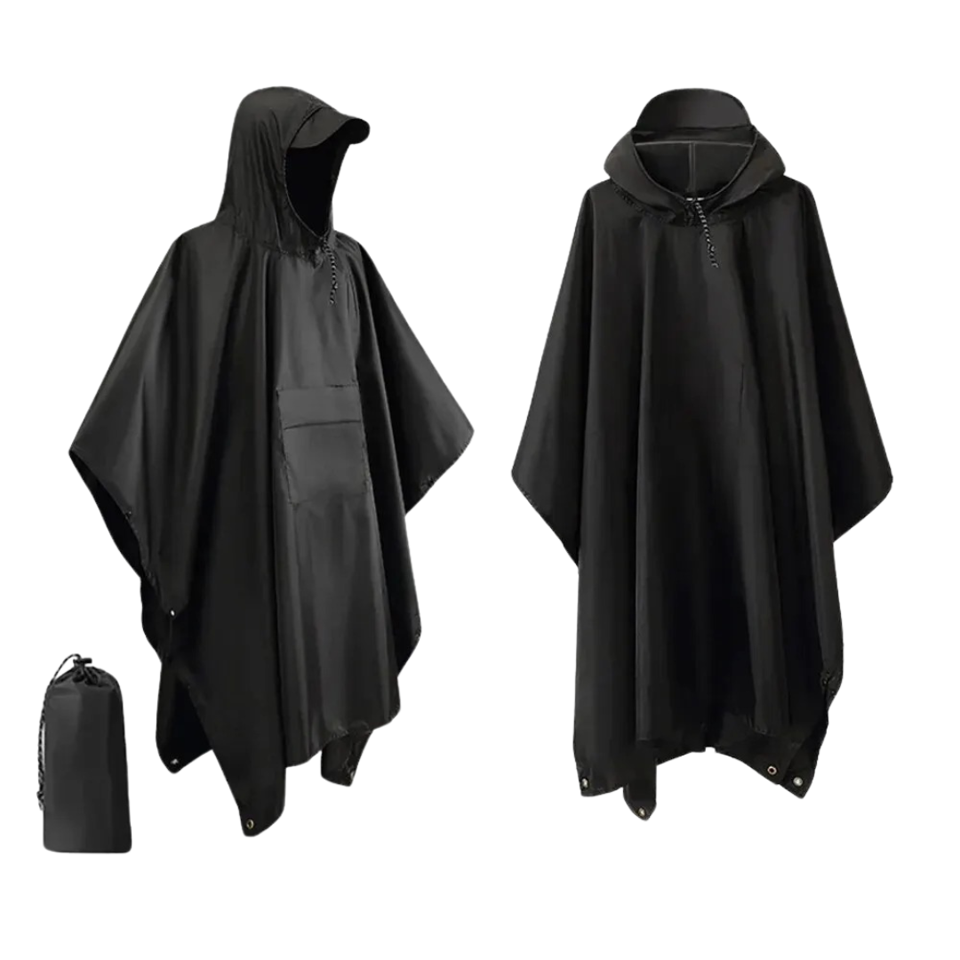 Unisex 3-i-1 Regnfrakk – Vattentät Poncho för Fottur och Camping