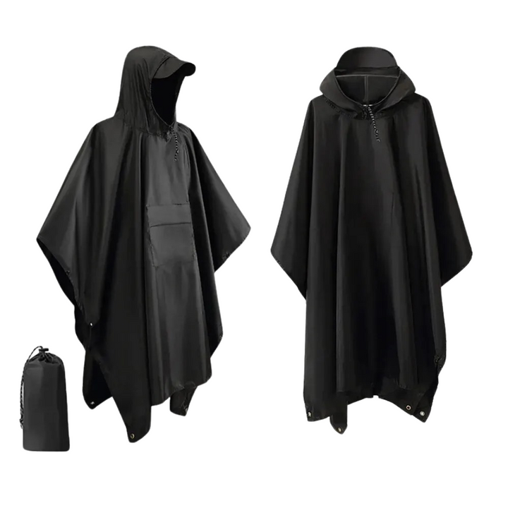 Unisex 3-i-1 Regnfrakk – Vattentät Poncho för Fottur och Camping