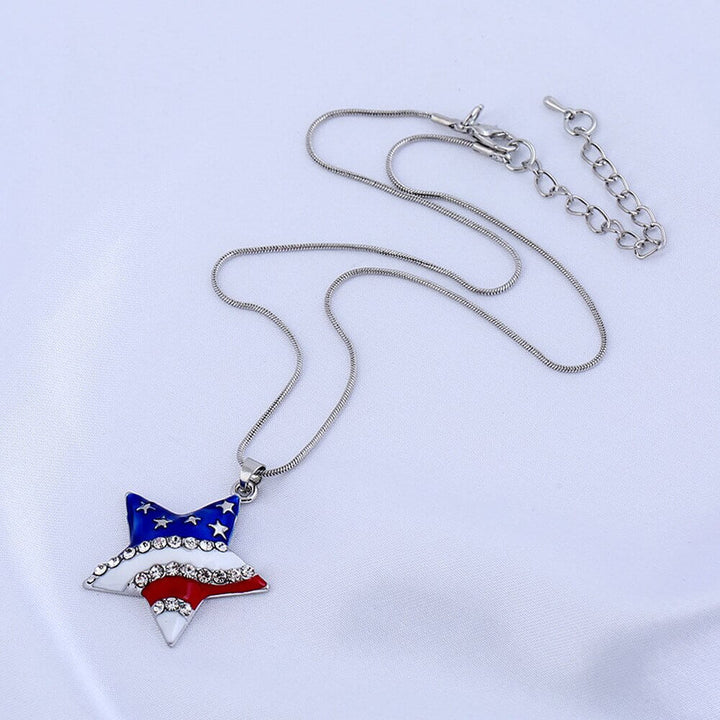 Unisex Patriotisk Amerikansk Flagg Halskjede – Vis Din Stolthet