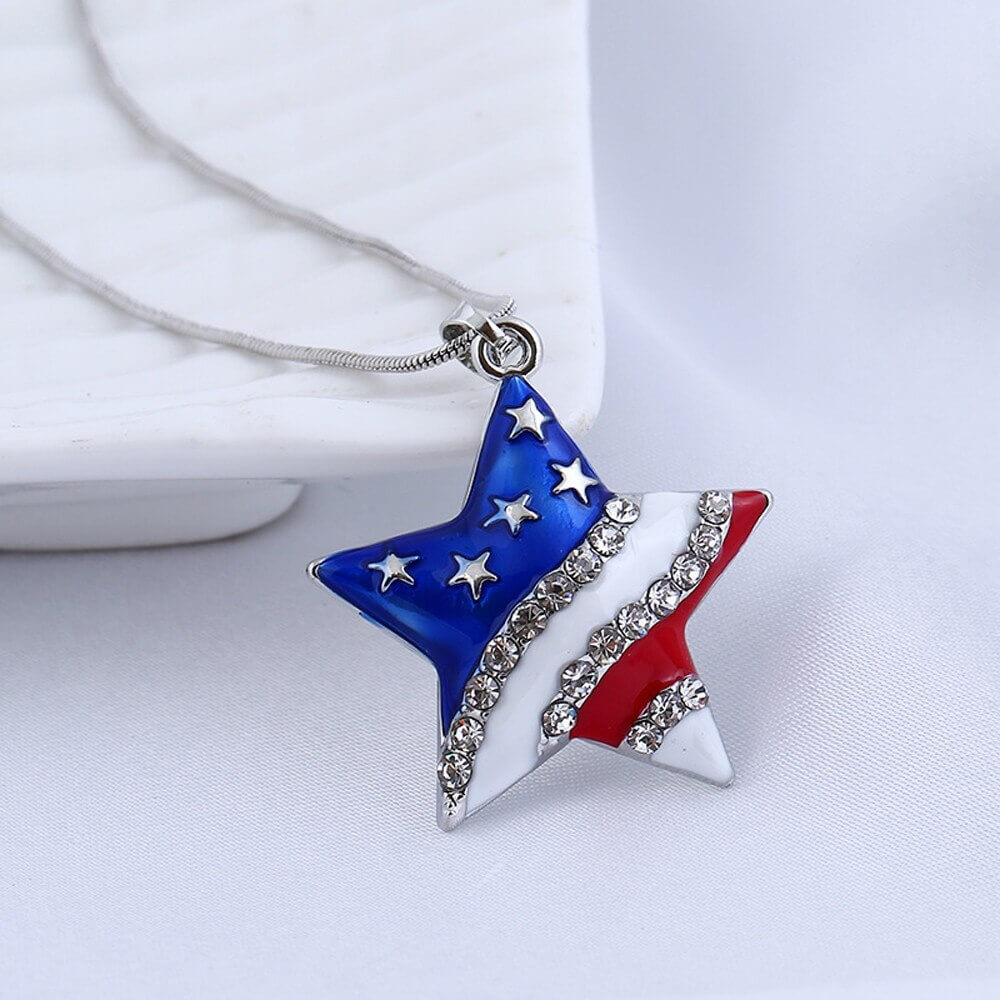 Unisex Patriotisk Amerikansk Flagg Halskjede – Vis Din Stolthet