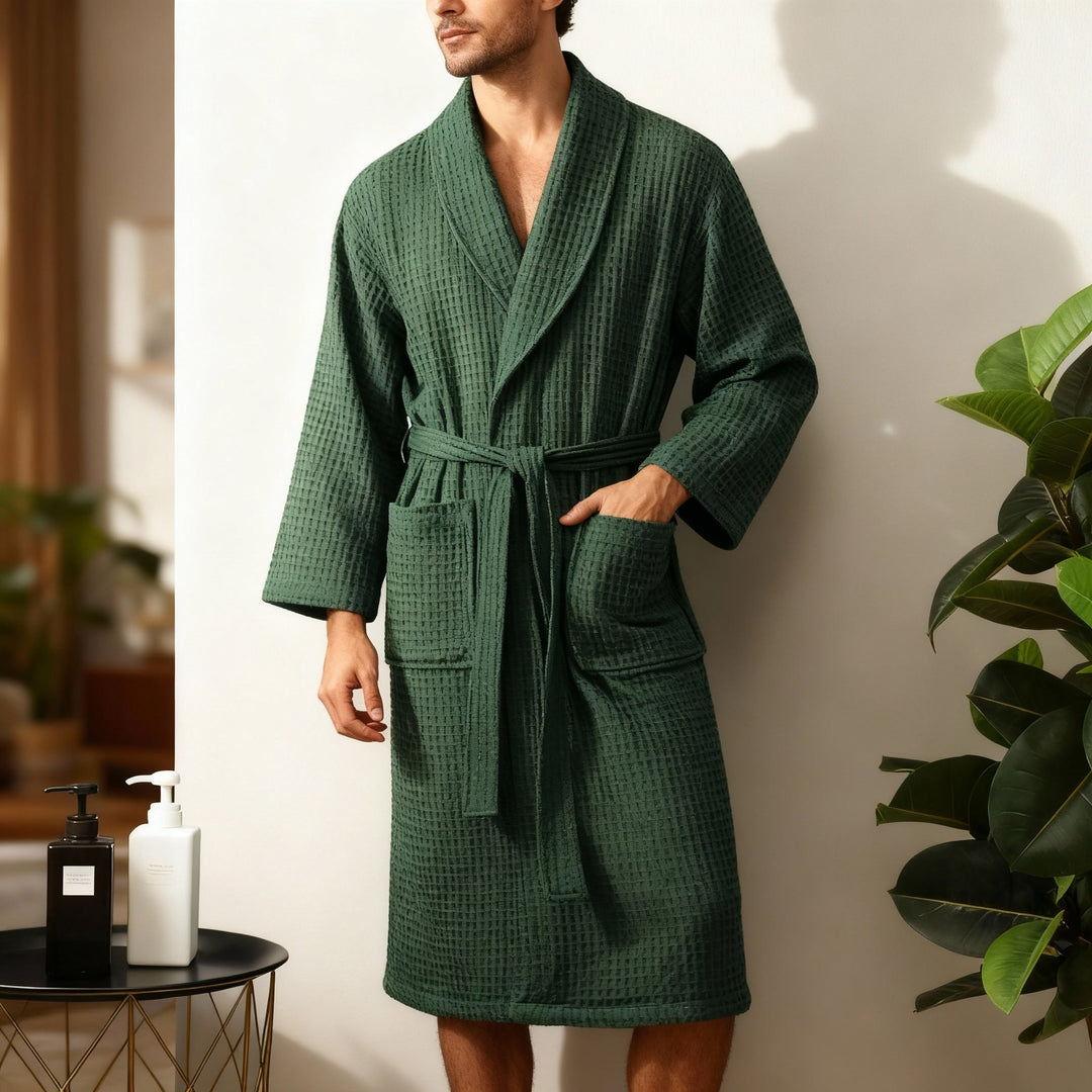 Unisex Badekåpe med Fickor i Klassisk Snitt