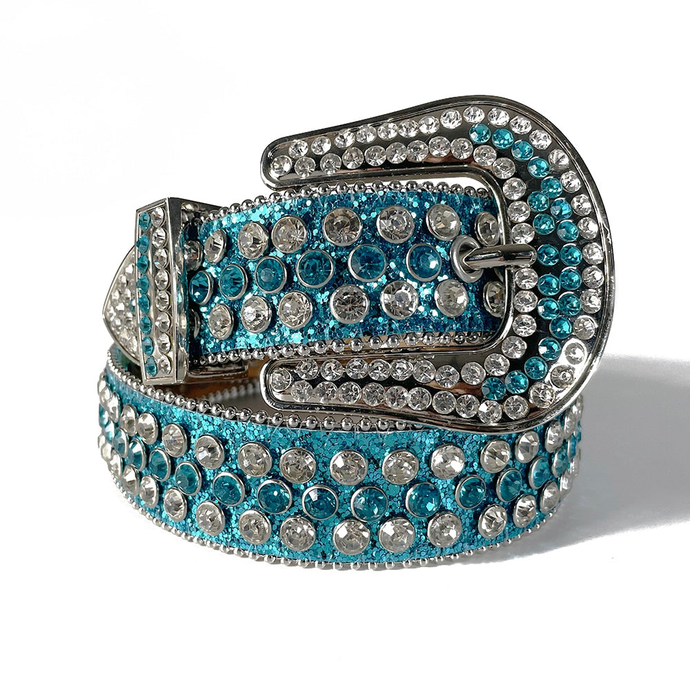 Unisex Diamantbelte med Rhinestones – Glittrande Stil