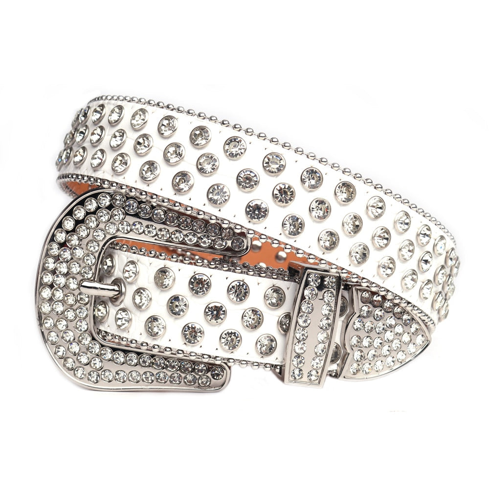 Unisex Diamantbelte med Rhinestones – Glittrande Stil