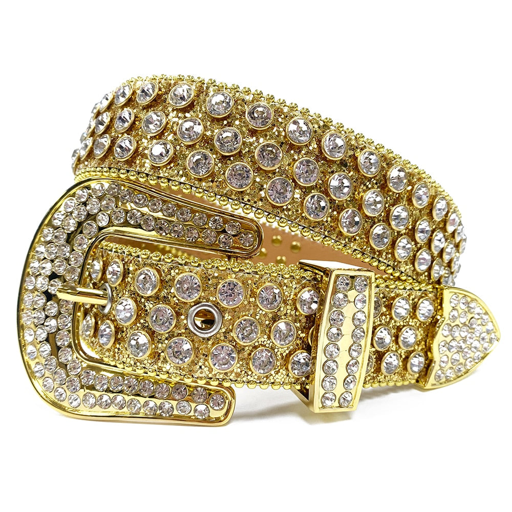 Unisex Diamantbelte med Rhinestones – Glittrande Stil
