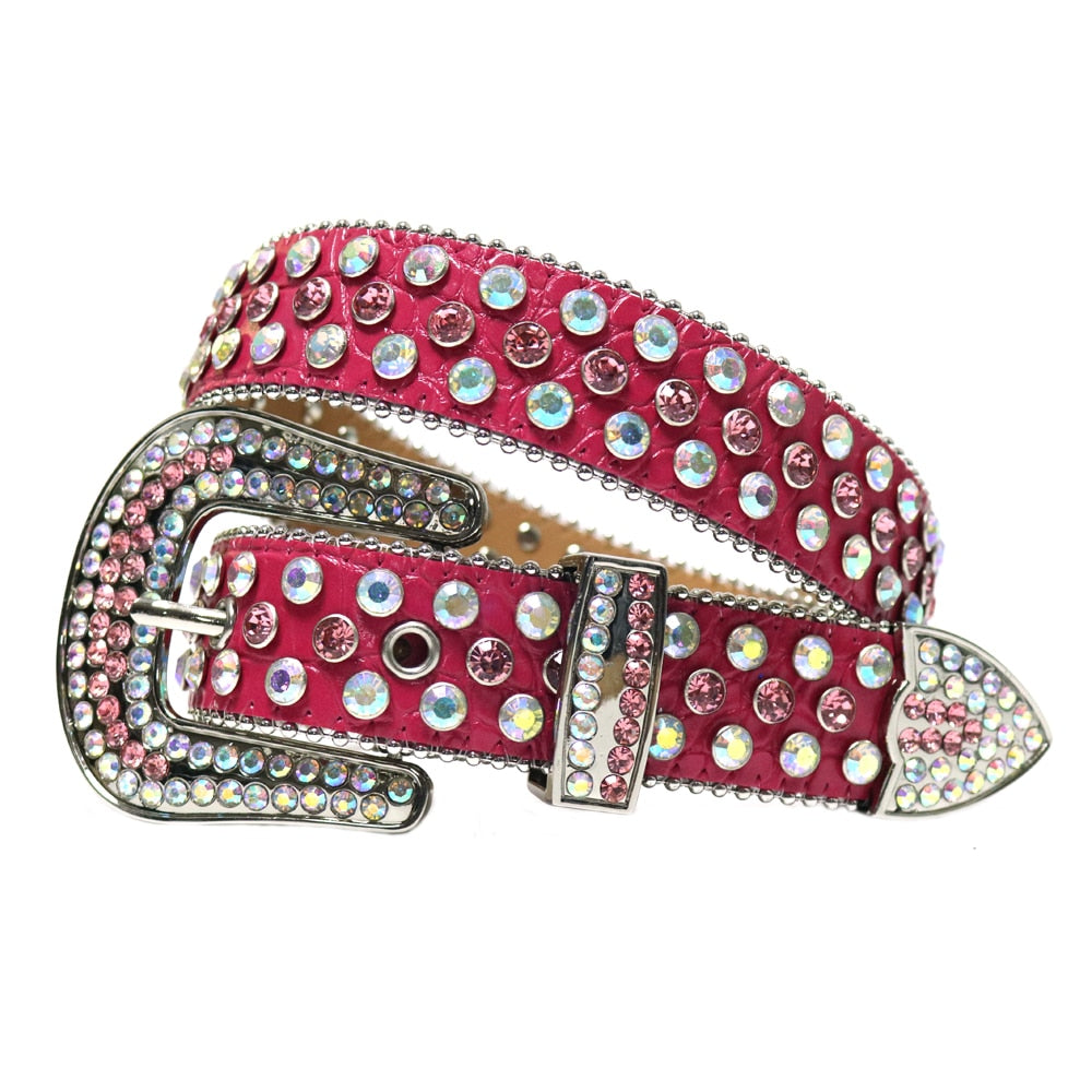 Unisex Diamantbelte med Rhinestones – Glittrande Stil