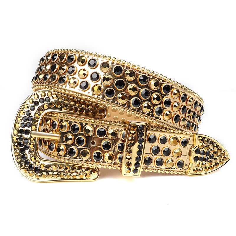 Unisex Diamantbelte med Rhinestones – Glittrande Stil