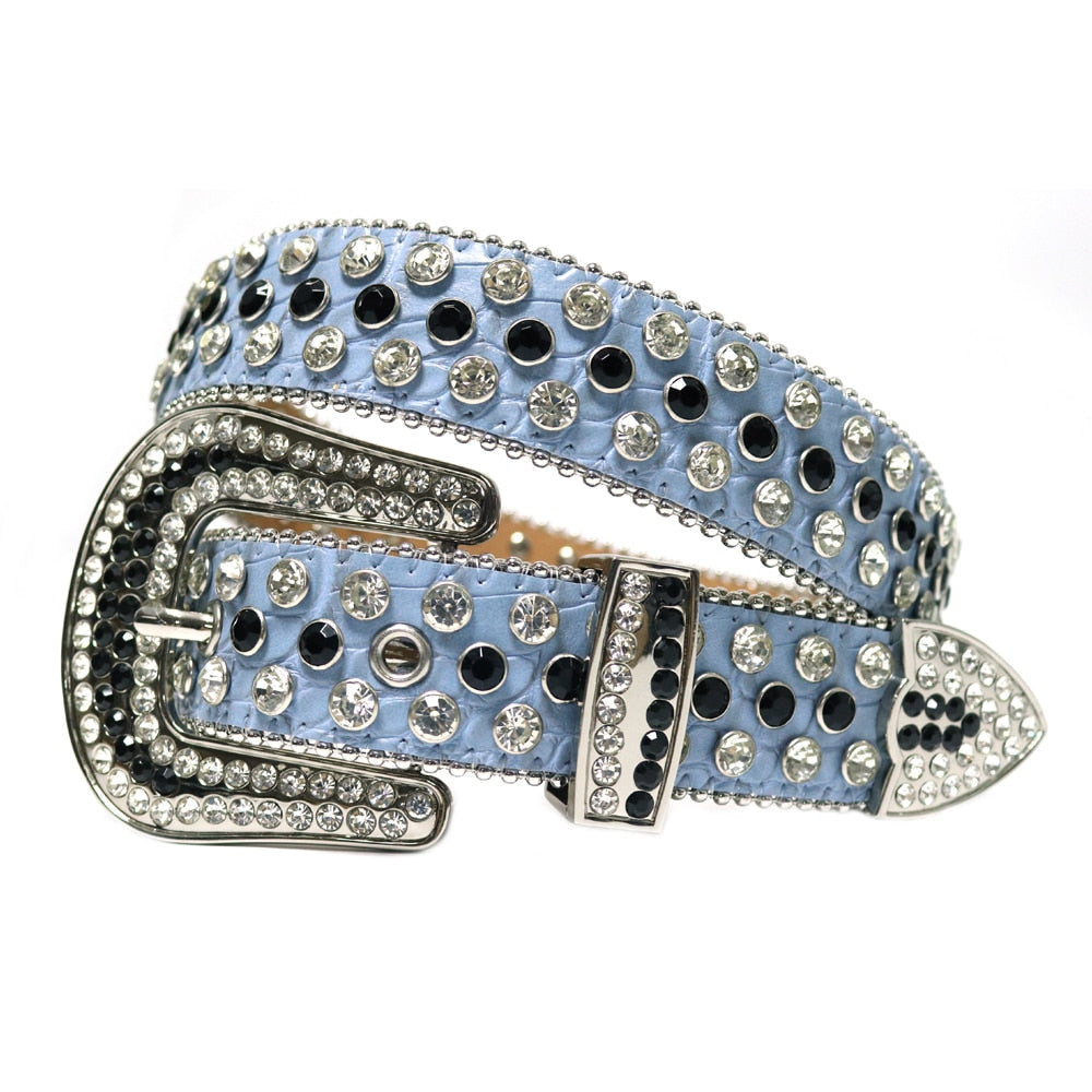 Unisex Diamantbelte med Rhinestones – Glittrande Stil