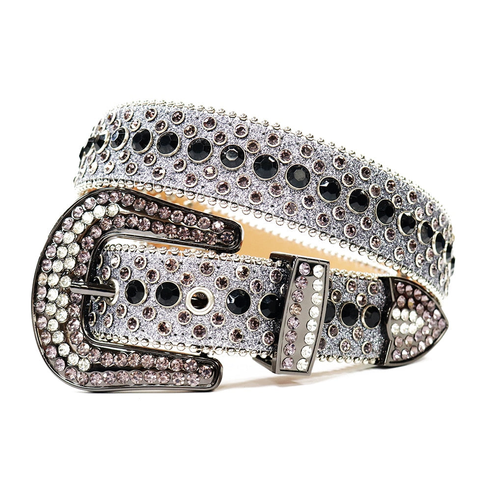 Unisex Diamantbelte med Rhinestones – Glittrande Stil