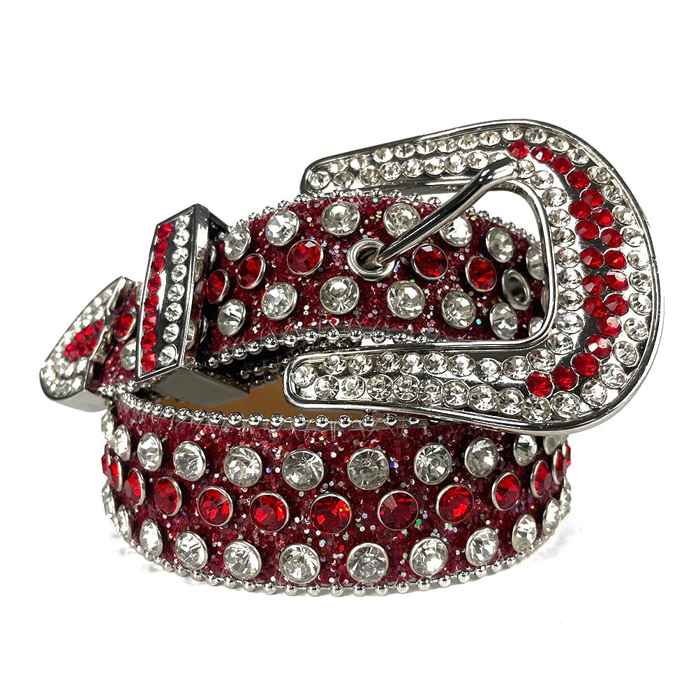 Unisex Diamantbelte med Rhinestones – Glittrande Stil