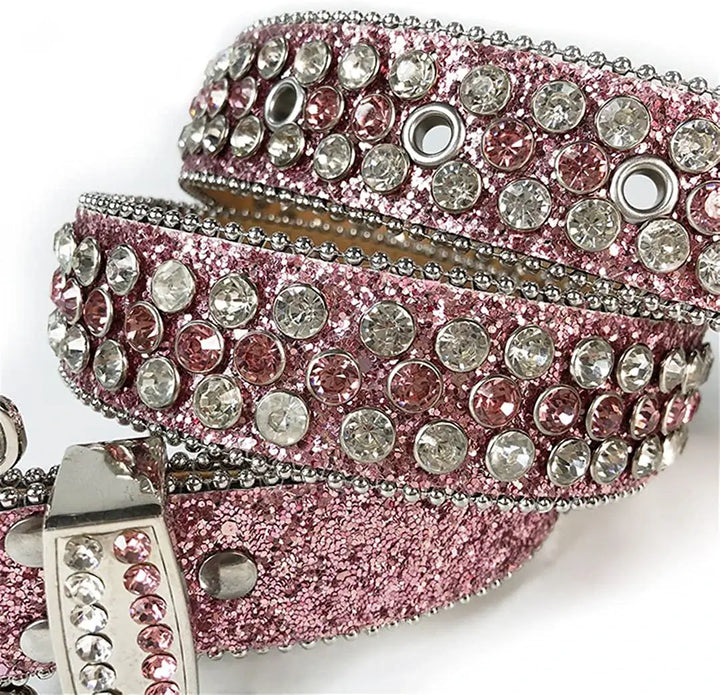 Unisex Diamantbelte med Rhinestones – Glittrande Stil