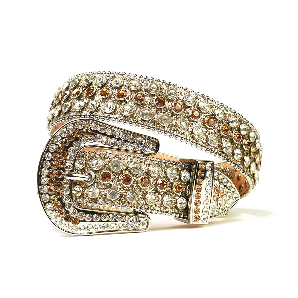 Unisex Diamantbelte med Rhinestones – Glittrande Stil