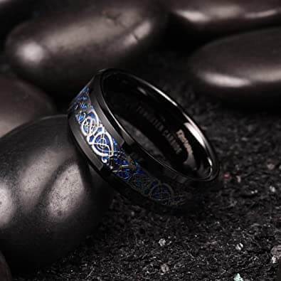 Unisex Drage Ring i Titan Stål - Keltisk Design