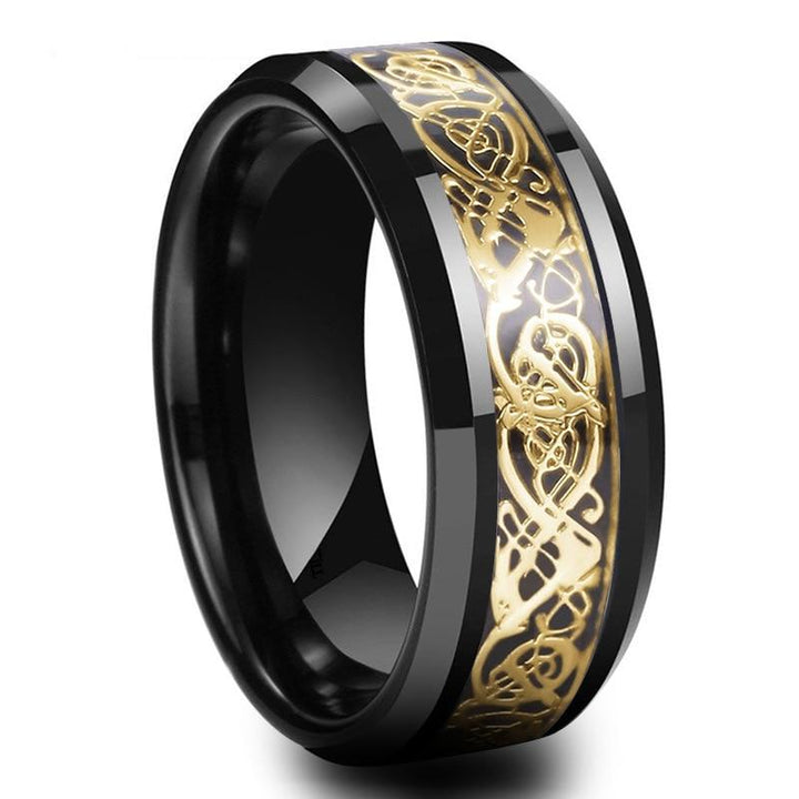 Unisex Drage Ring i Titan Stål - Keltisk Design