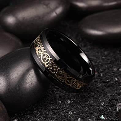 Unisex Drage Ring i Titan Stål - Keltisk Design
