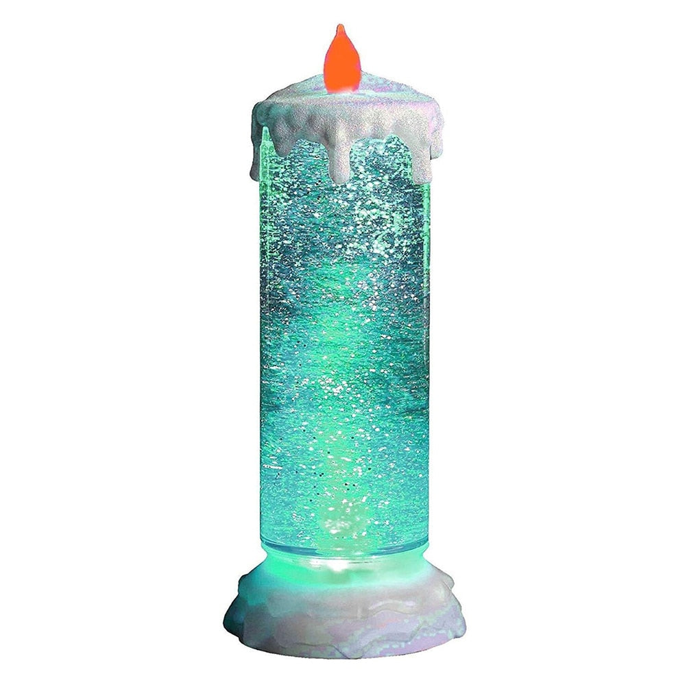 Unisex Lysende LED-Stearinlys i Krystallglass med Färgskiftende Glitter